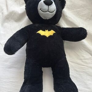 BAB Build-a-bear Black Plush Bear with Batman DC comic Emblem